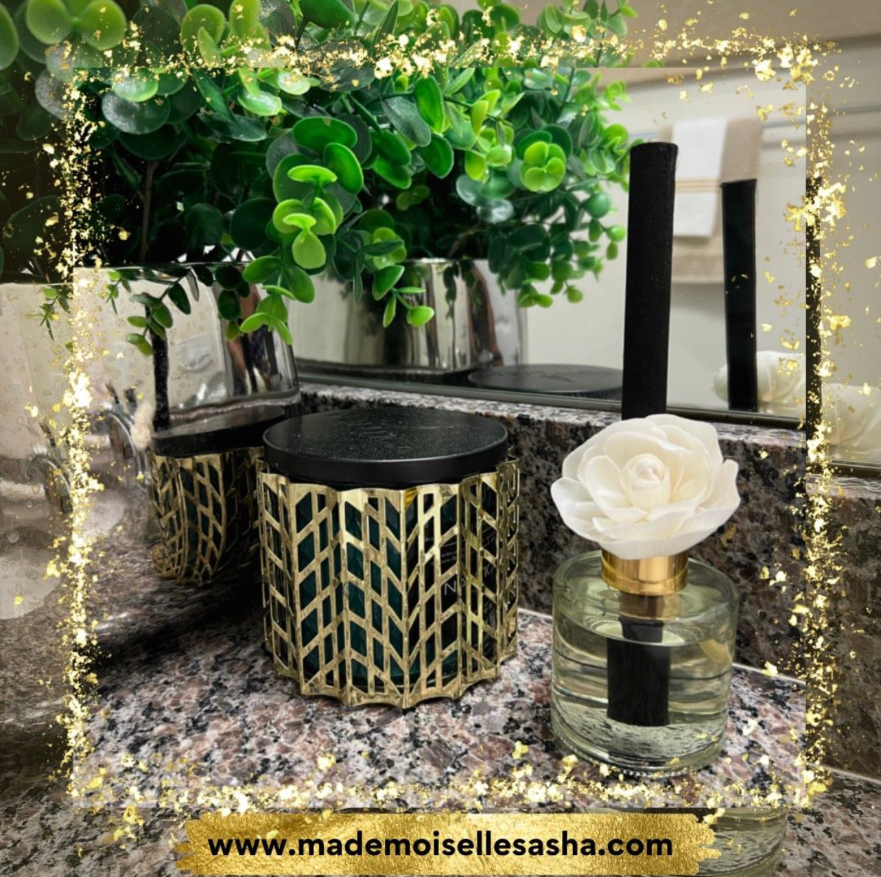 Mademoiselle Sasha - Lady Gold Flower Reed Diffuser